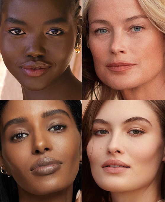 photo of models with different skin tones wearing Double Wear Stay-in-Place Makeup